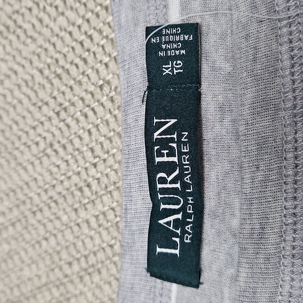 Lauren Ralph Lauren Women's Top NEW Size XL Gray White Stripes 3/4 Sleeve Cotton - Picture 3 of 13